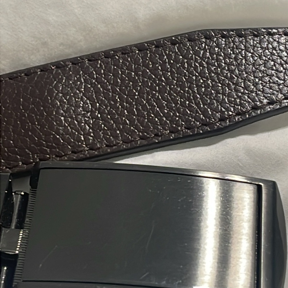 SlideBelts Men's Genuine Leather Brown Belt with Gunmetal  Buckle Adjustable 34 - Picture 11 of 15